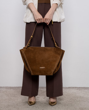 Gianni Chiarini Brown suede tote bag BLOOM BS12037CMPL