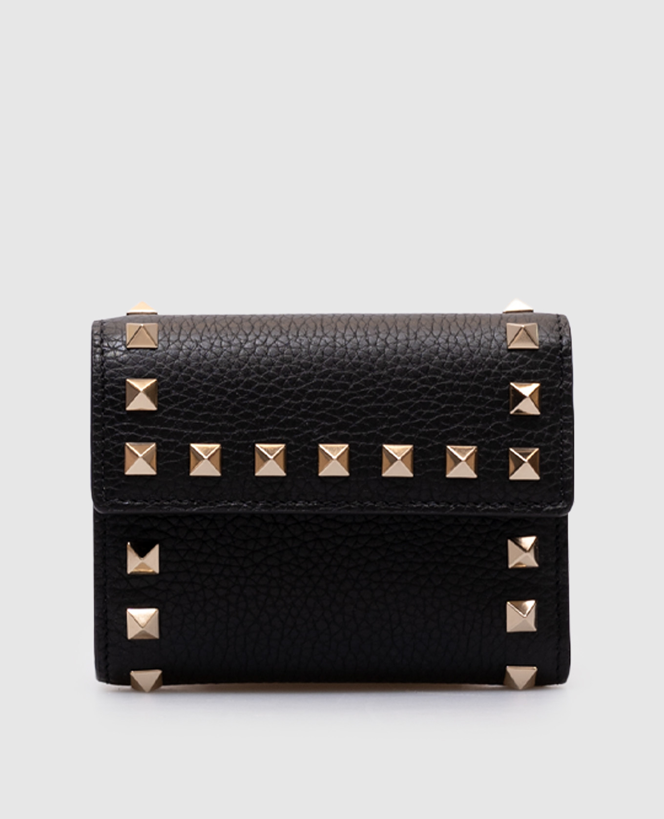 Black Rockstud leather wallet Valentino