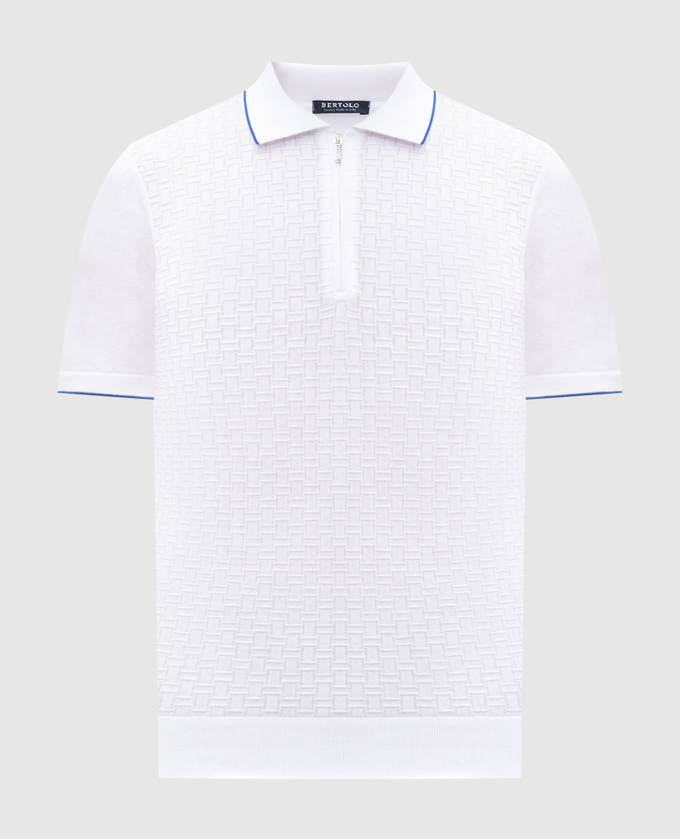 

White polo shirt with woven pattern Bertolo Cashmere