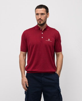 Brunello Cucinelli Burgundy polo with silk MNB805805P