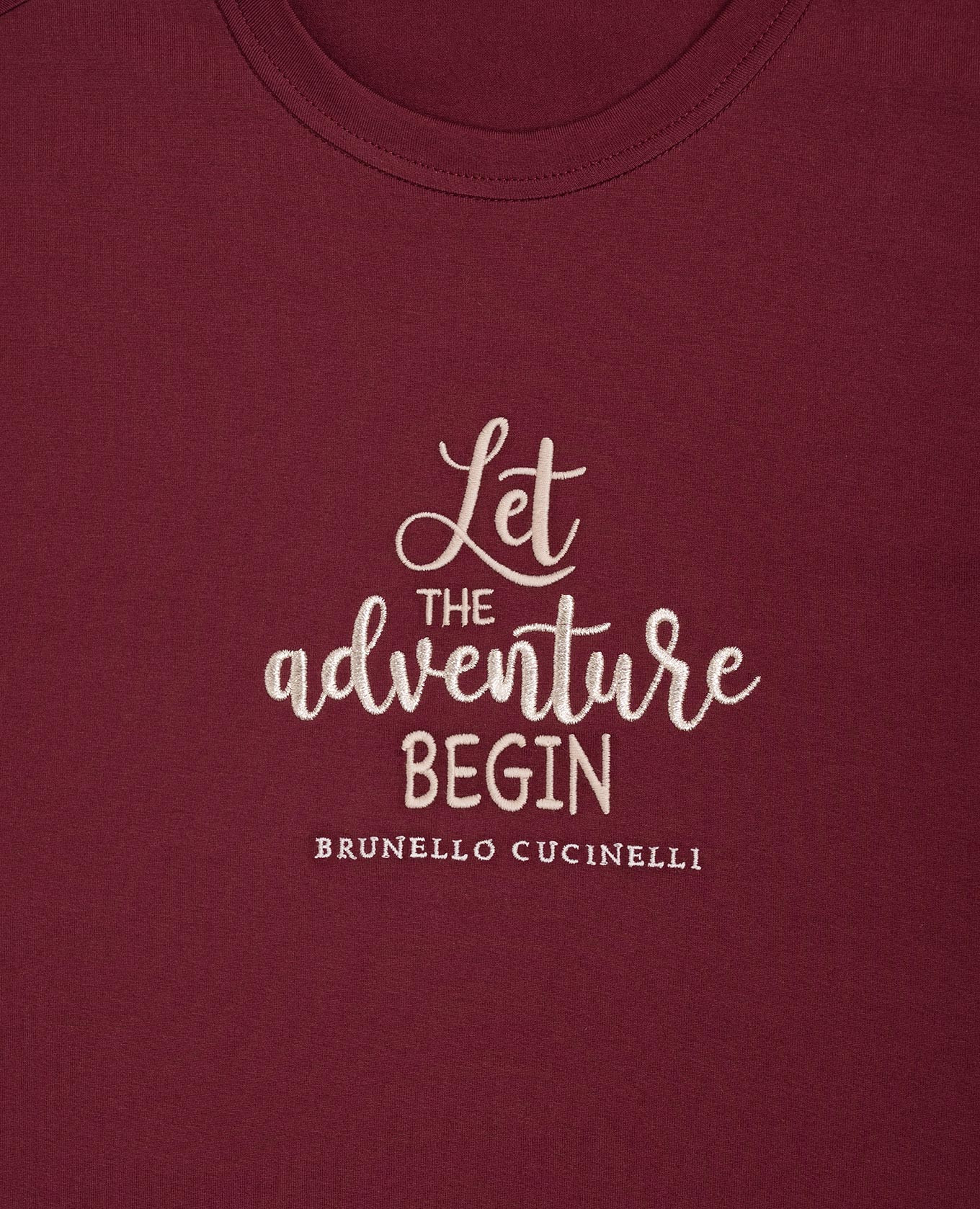 Children's burgundy T-shirt with embroidery Brunello Cucinelli 3