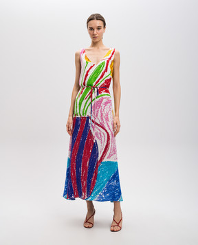 Gary Bigeni CLEMENTINE dress made of silk in an abstract print CLEMENTINE