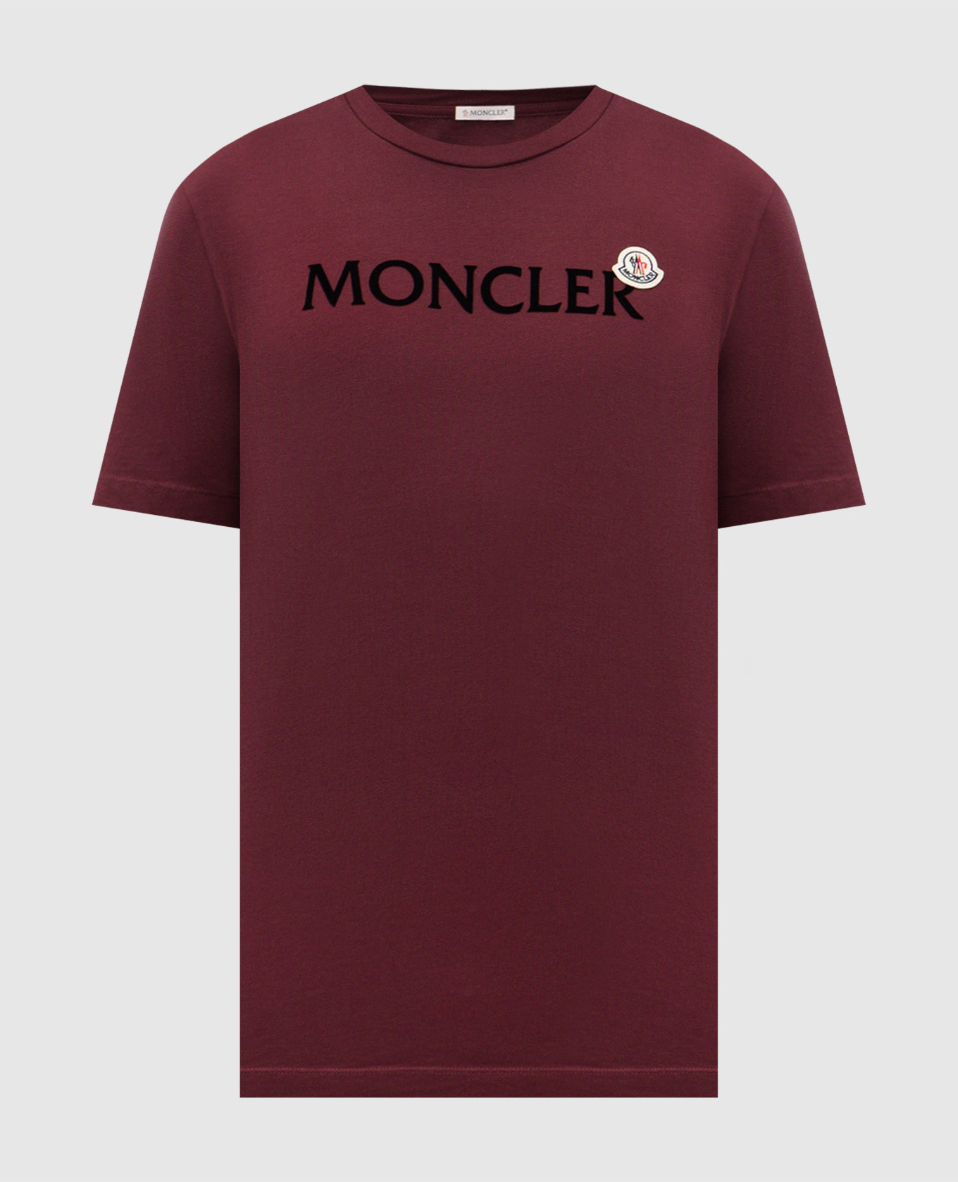 Burgundy t-shirt with logo Moncler
