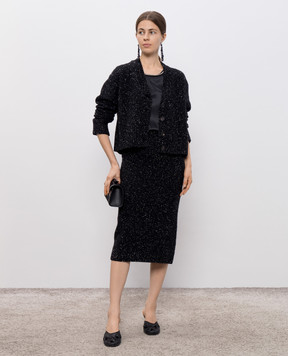 Peserico Black wool and cashmere skirt with lurex S95030F0709286