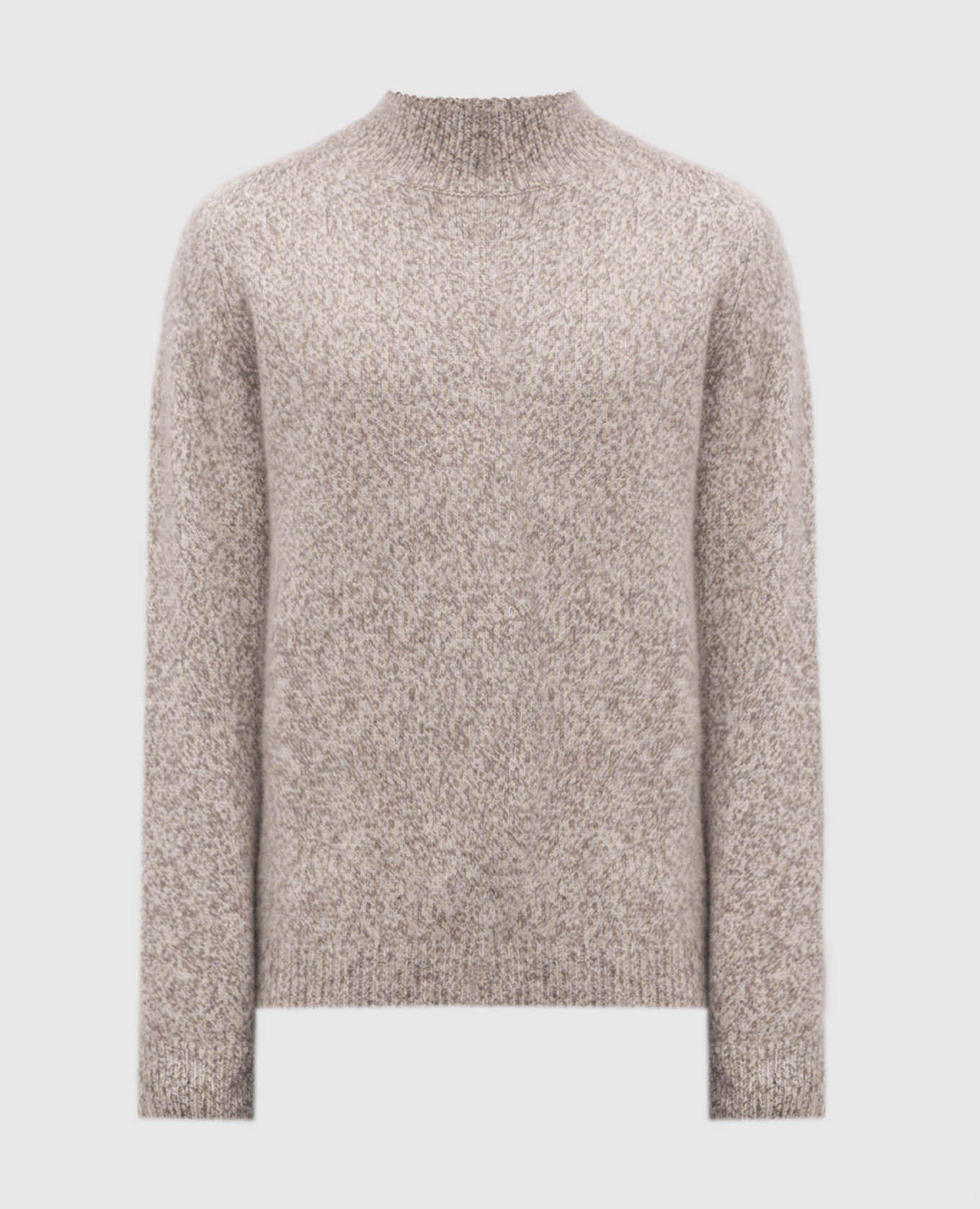 Beige melange cashmere sweater Brett Johnson