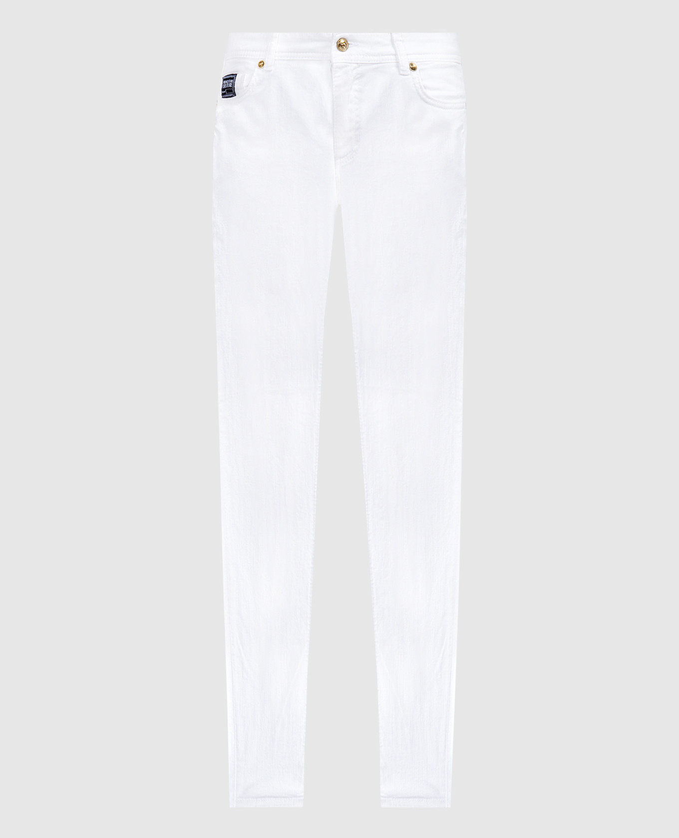 

White skinny jeans with metallic logo Versace Jeans Couture