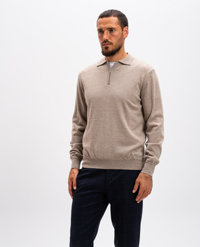 Cashmere&Whiskey Beige merino wool polo shirt 94394Z