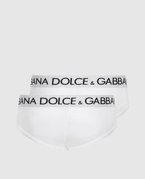Dolce&Gabbana Set of white briefs with logo M9D69JONN97