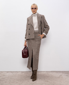 Brunello Cucinelli Gray wool, cashmere and silk sweater M16129313