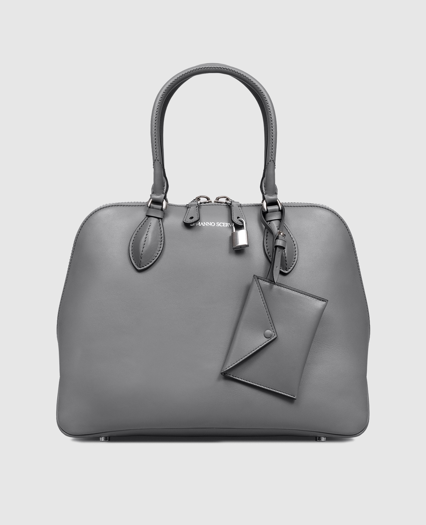 

Orsetta grey leather tote bag with logo Ermanno Scervino