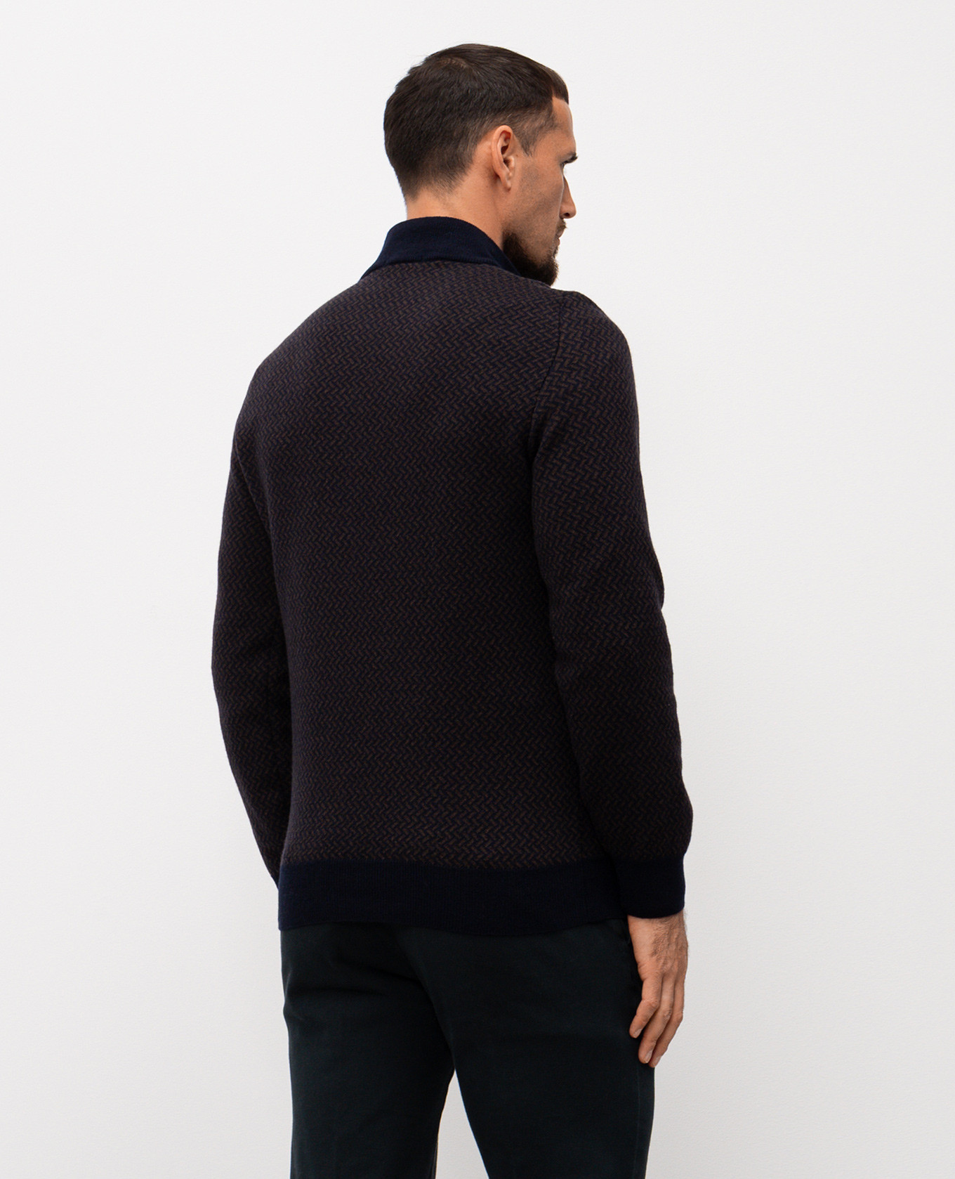 

Blue wool and cashmere sweater with a pattern Cashmere&Whiskey