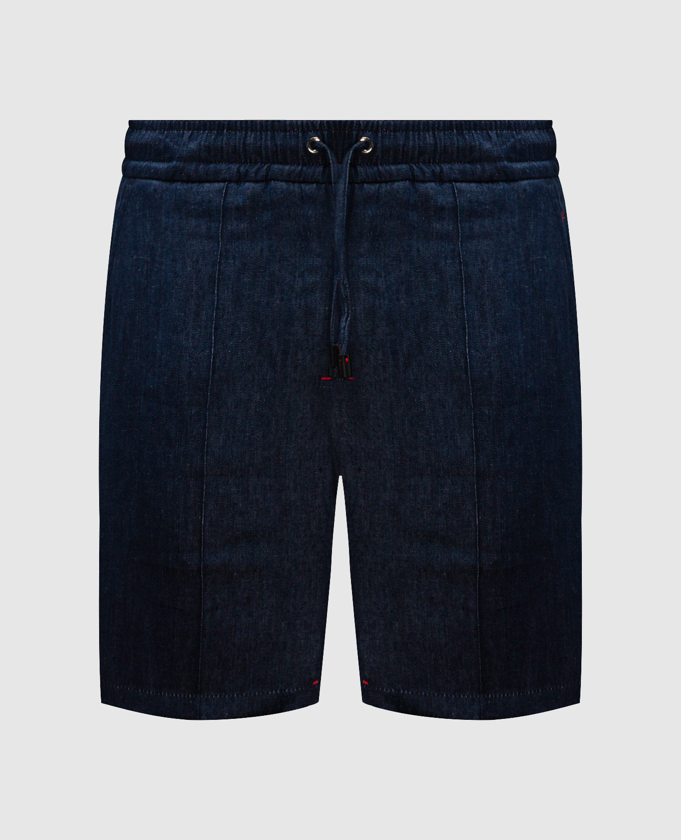 

Blue linen shorts with embroidered emblem ISAIA