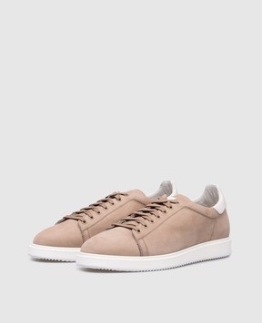 Brunello Cucinelli Beige nubuck sneakers with logo MZUDUGL325