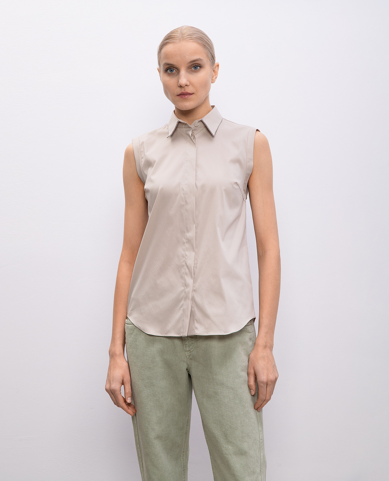 Beige top with monil chain Brunello Cucinelli 3
