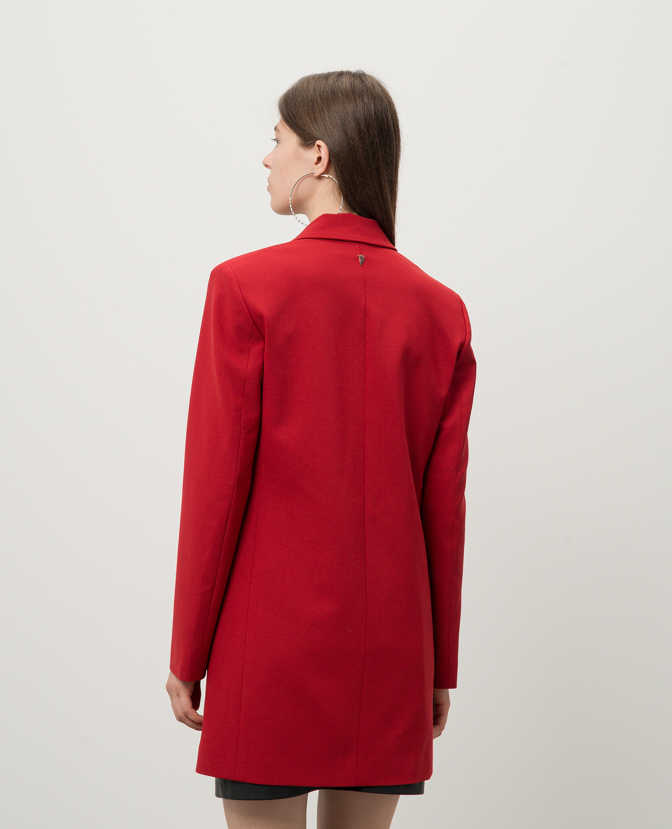 Red double-breasted Abito wool jacket with metallic logo Dondup 4