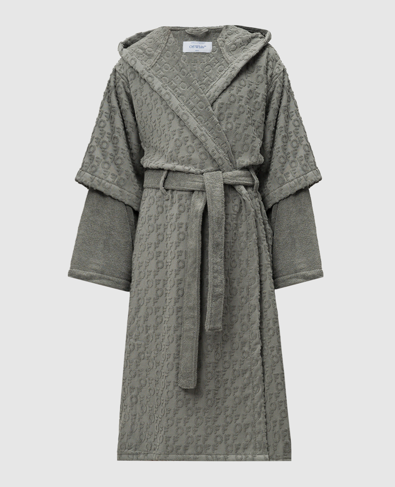 

Green robe in logo pattern Off-White, Зеленый