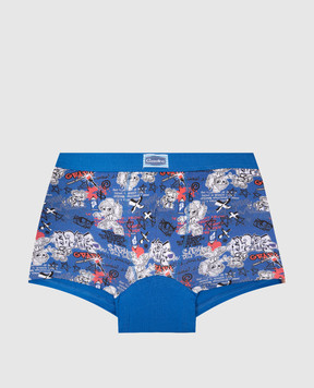 RiminiVeste Gasolino children's blue boxer briefs with graffiti print U3518