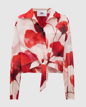 Solotre Beige printed blouse M1D0101