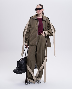 The Attico Khaki jacket with ribbons 251WCB00094CCC118AA