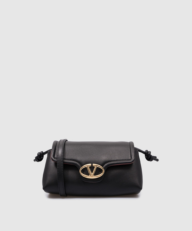 Valentino - 1960 VLOGO Black Leather Crossbody Bag
