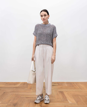 Peserico Pink pants with brand patch P04079D06655