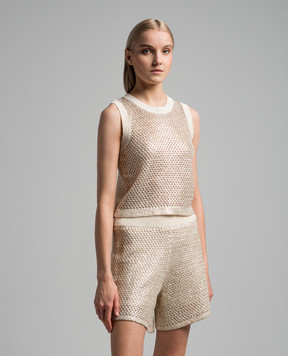 Peserico Beige openwork top S98125F0709111