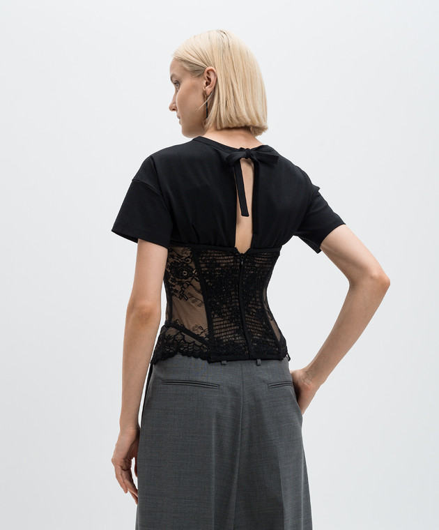 Giuseppe Di Morabito Milano - Black top with sewn corset