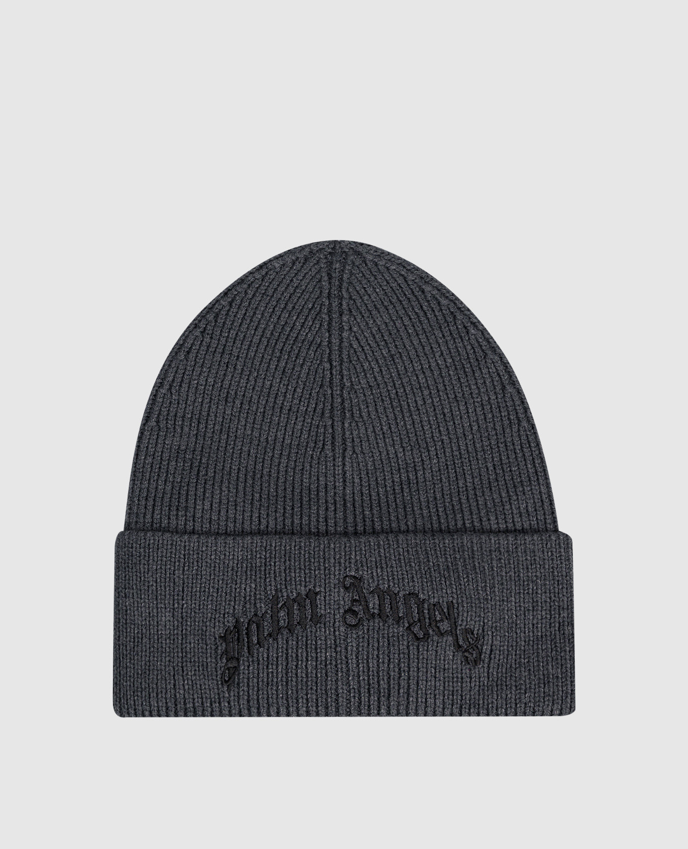 Gray wool hat with logo embroidery Palm Angels