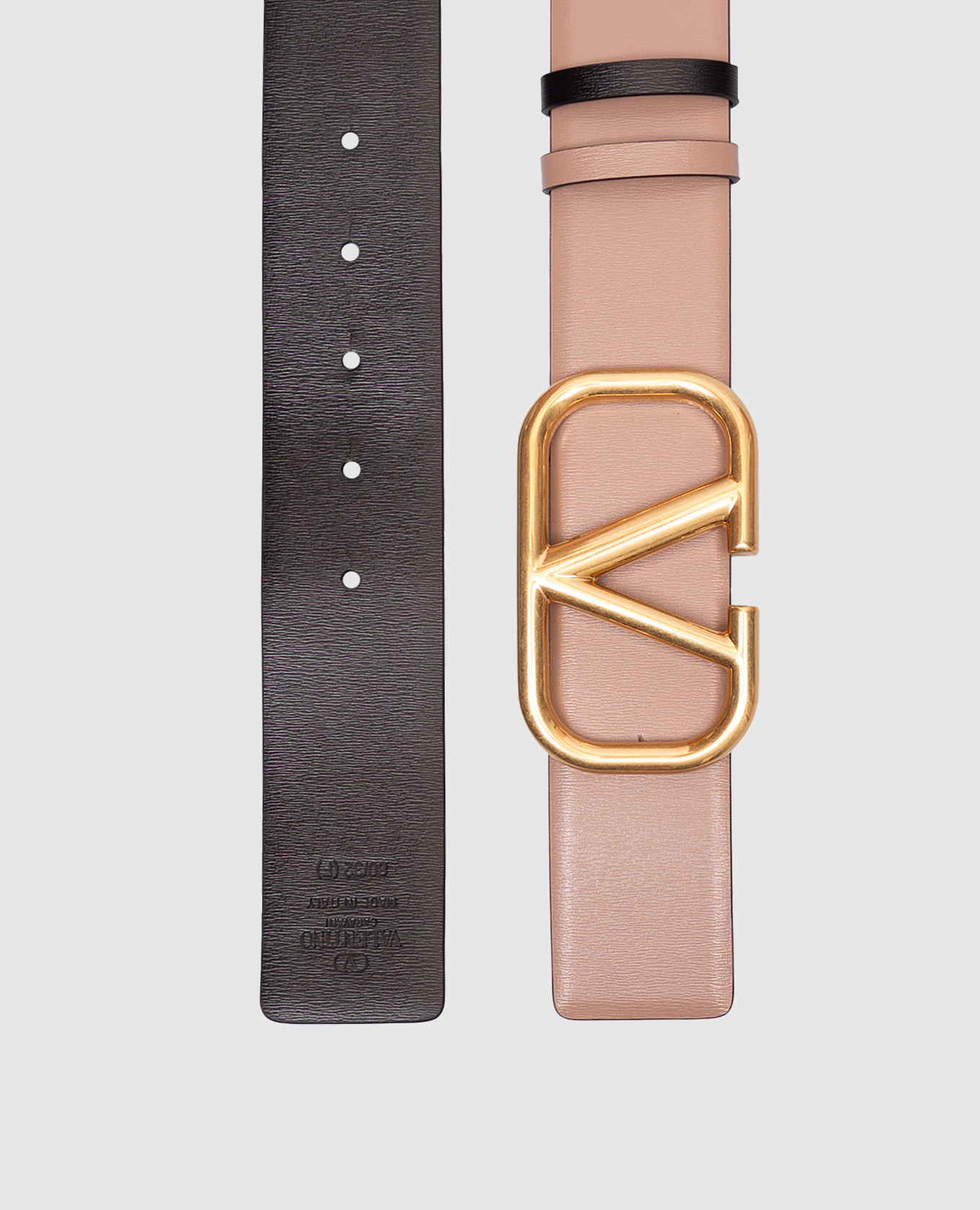 

Leather reversible belt with VLogo Signature metal emblem Valentino, White