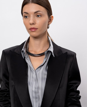 Peserico Gray necklace with monil chain E35495C0CC726