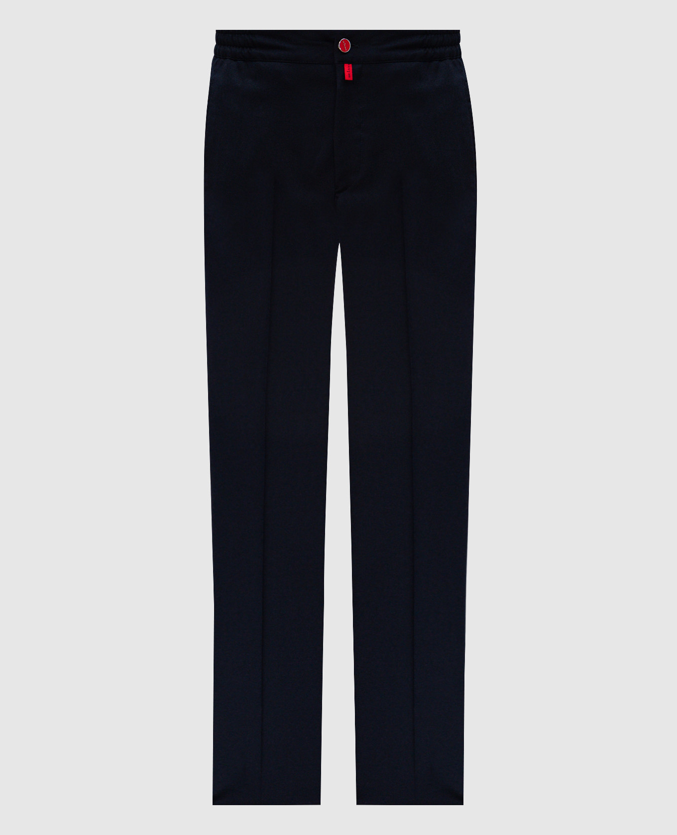 Blue wool trousers with logo Kiton