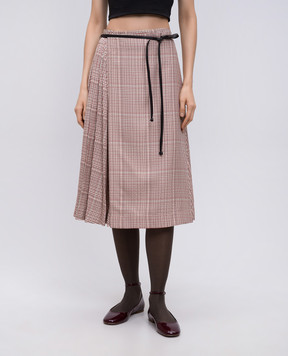 Bottega Veneta Beige midi skirt with a checkered pattern 811228V4Z81