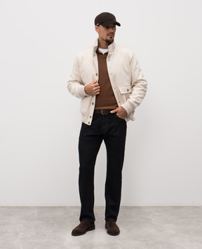 Peserico Brown wool polo shirt R59414F189770M
