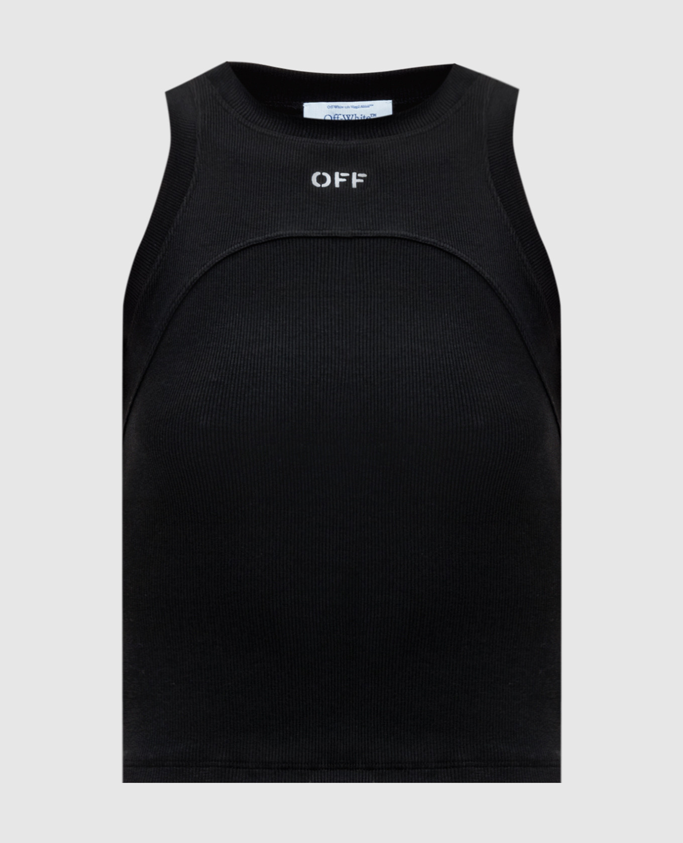 

Black ribbed top with Off embroidery Off-White