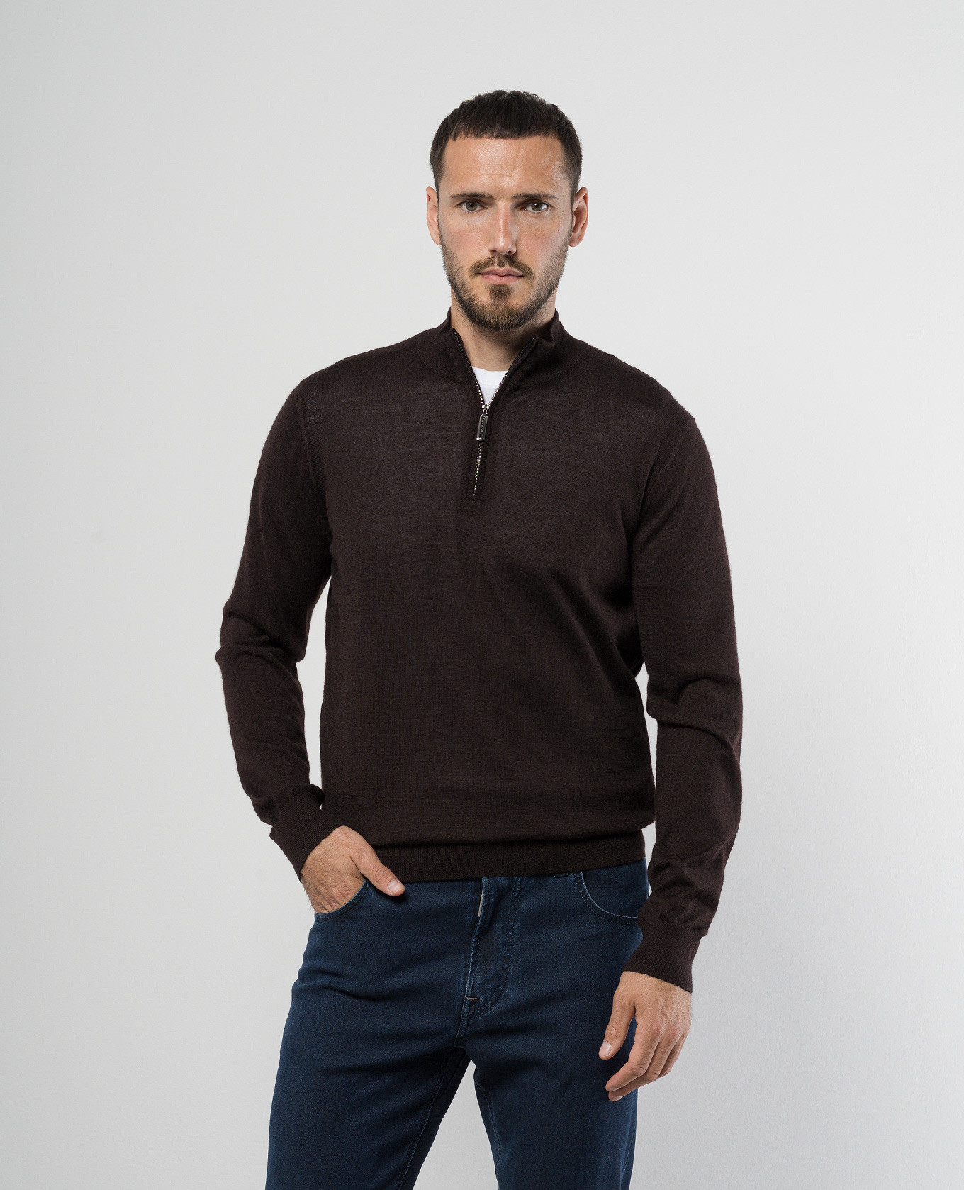 

Brown cashmere and silk jumper Stefano Ricci