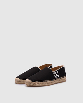 Off-White Black Biarritz espadrilles with Arrow embroidery OMIB007C99FAB001