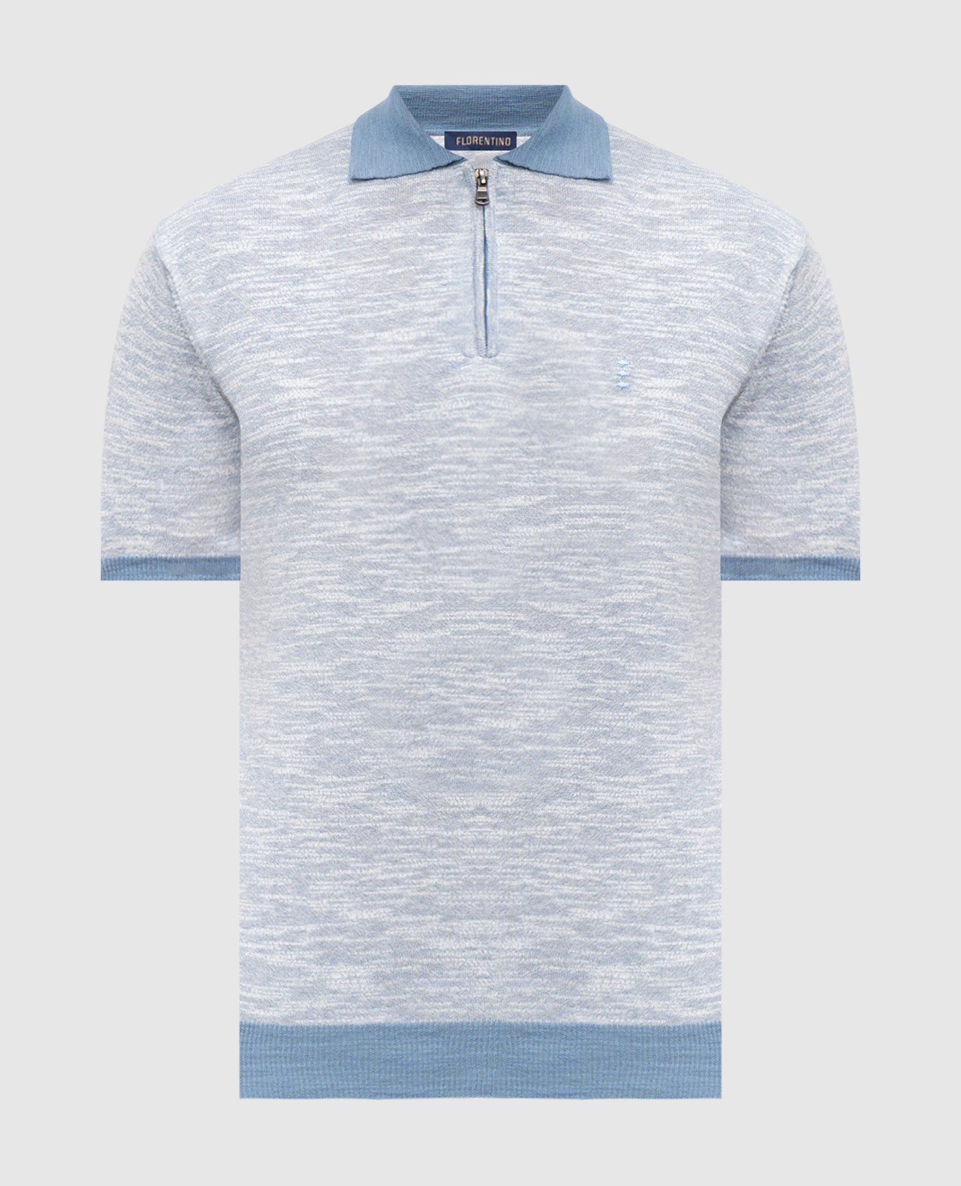 

Blue melange polo Florentino, Light blue