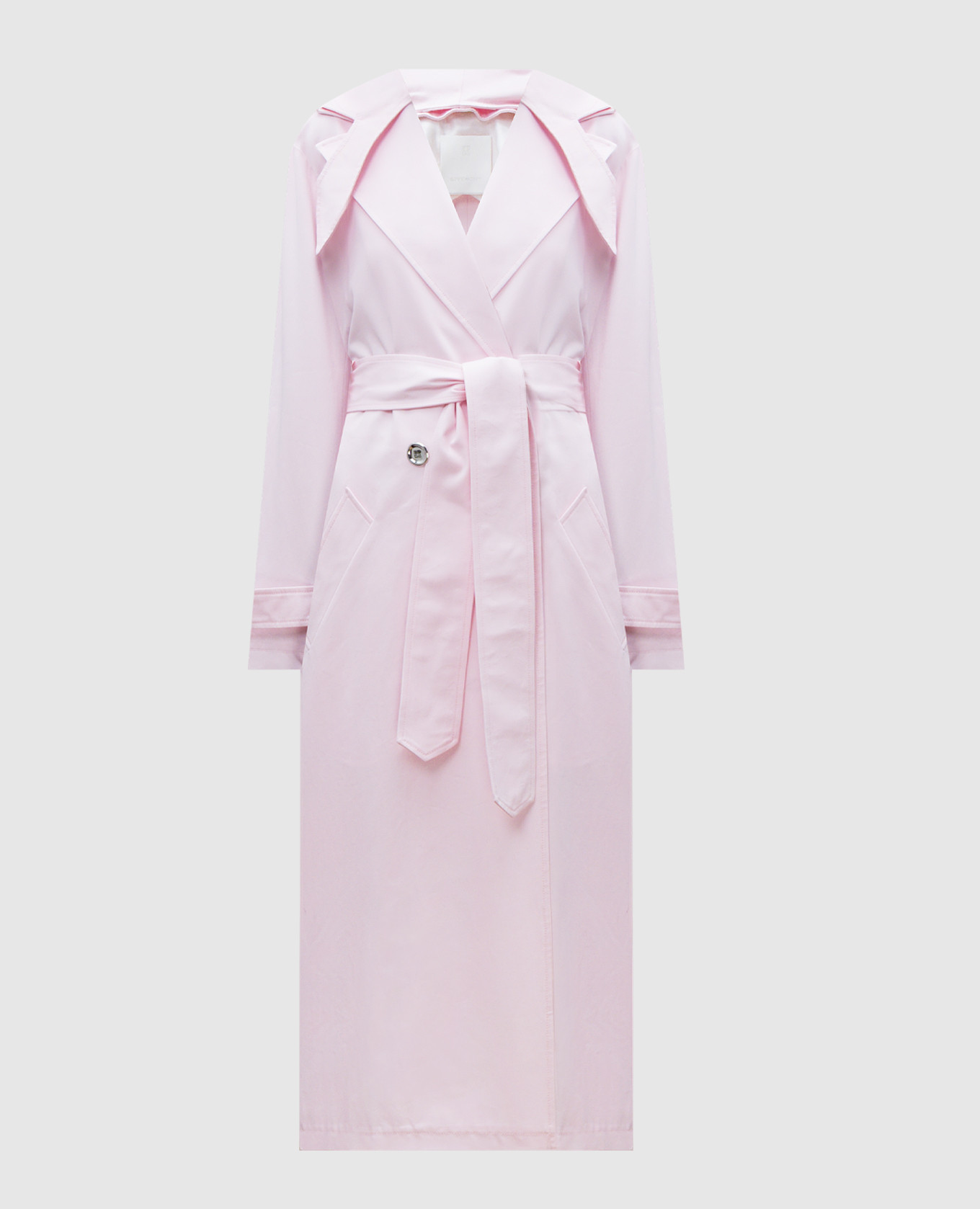 

Pink double-breasted trench coat with hood Givenchy