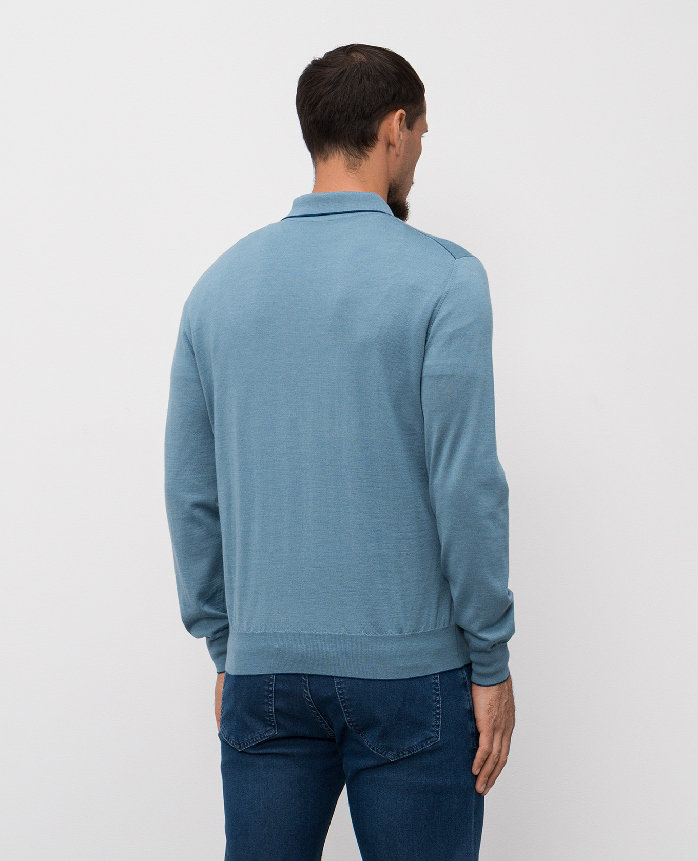 

Blue wool, silk and cashmere polo shirt Stefano Ricci, Light blue