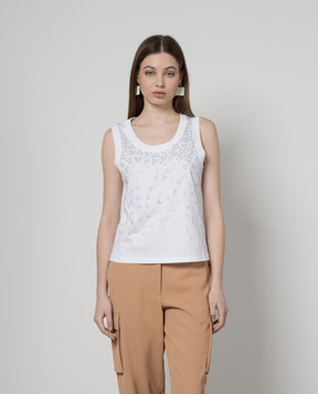 Twinset White top with crystals 241AP2230