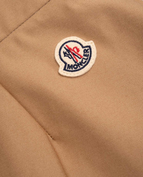 Moncler ENFANT Children's beige mini skirt with logo patch K29542D00003598OP810