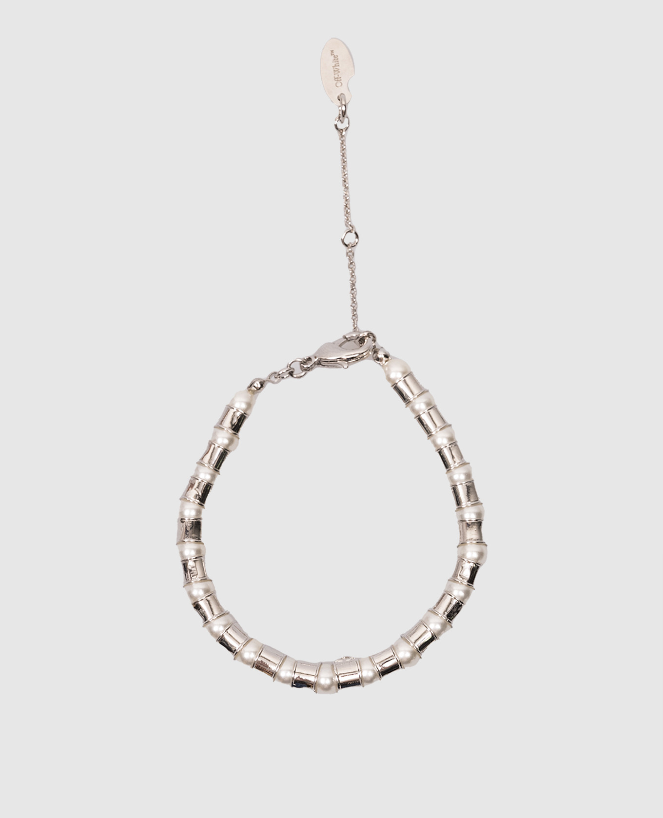 

Silver bracelet with beads Off-White, Серебристый