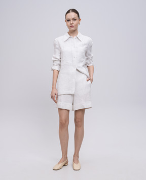 Jil Sander White linen shorts with lapels J02KA0333J60083