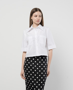 Dolce&Gabbana White cropped shirt F5S04TFU5T9