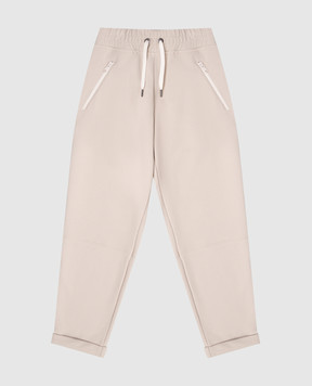 Brunello Cucinelli Children's beige track pants with lapels BN05NE632B