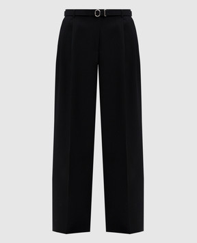 Jil Sander Black pants made of wool with a belt J02KA0152J40002