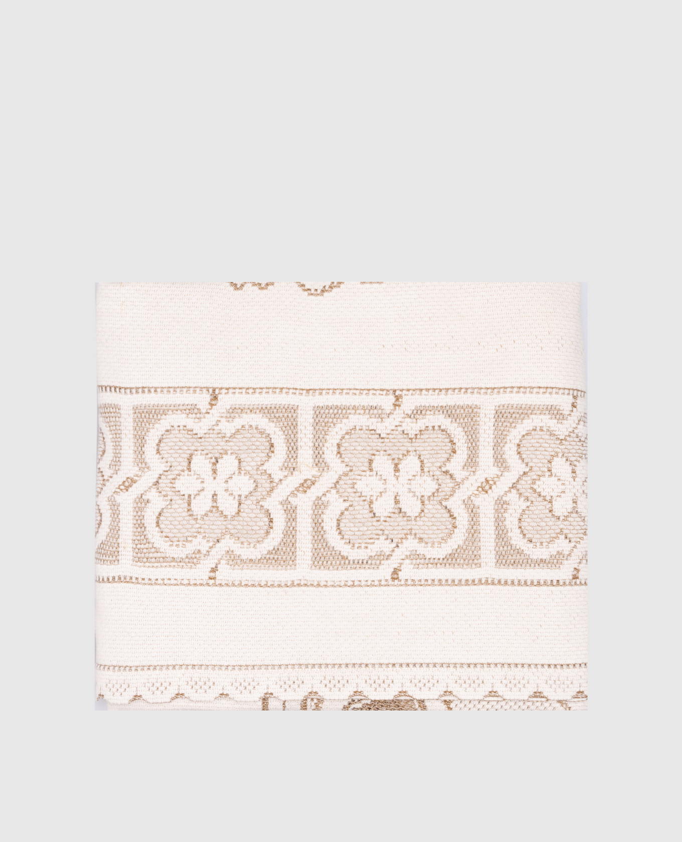 

Beige Lacey tablecloth with Italian lace La DoubleJ