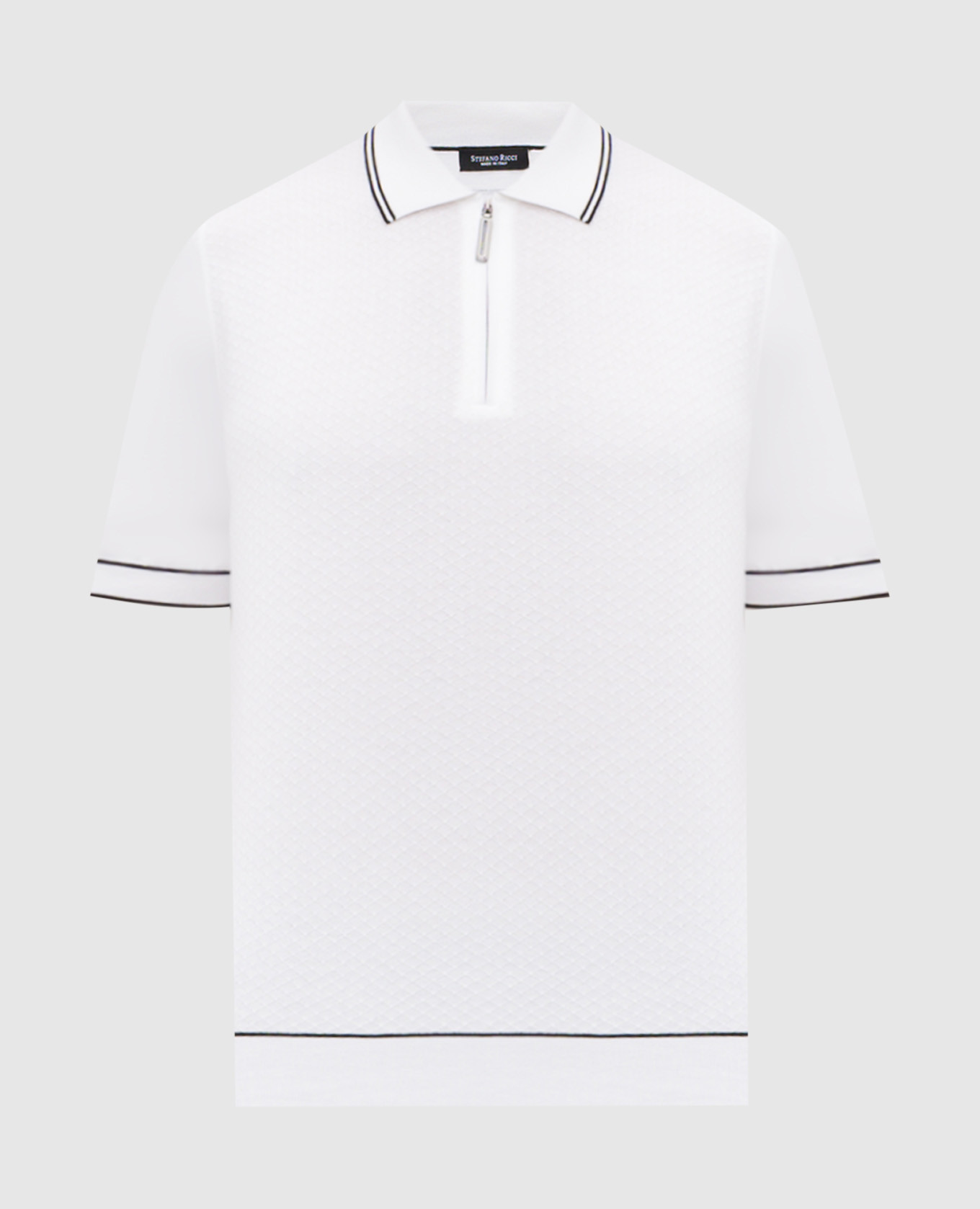

White polo shirt with a pattern Stefano Ricci