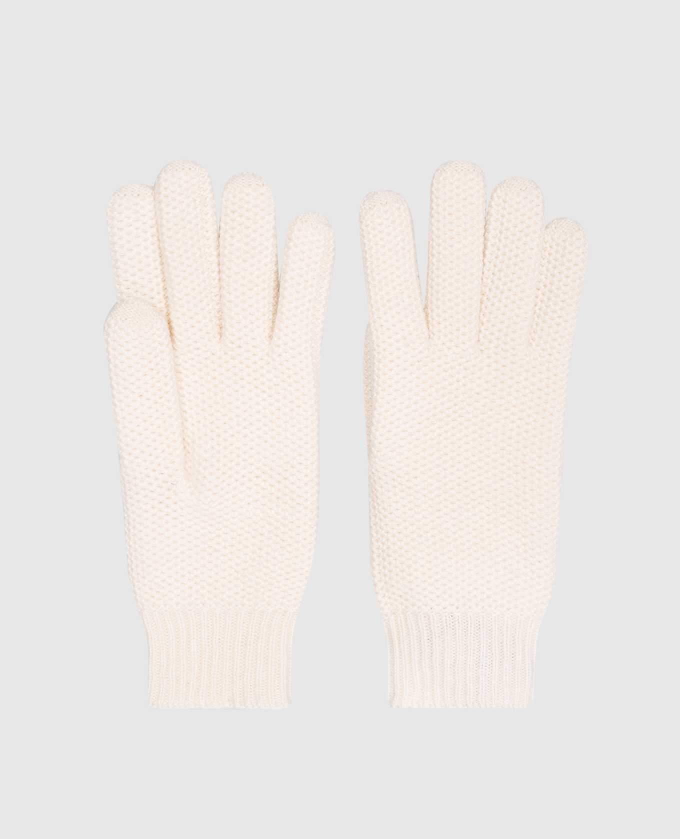 

White gloves made of cashmere in a woven pattern Enrico Mandelli