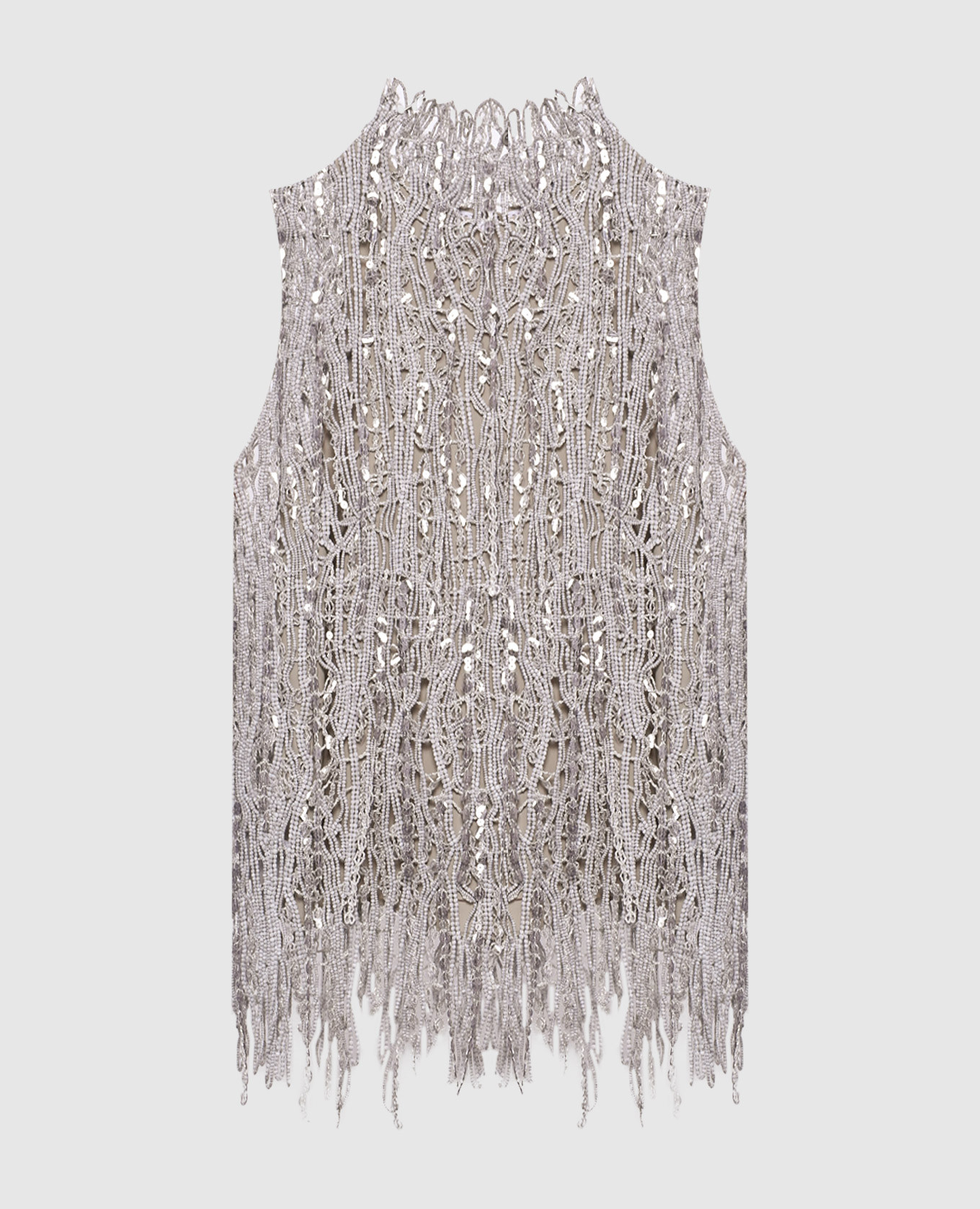 

Gray openwork top with sequins Brunello Cucinelli, Grey